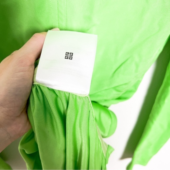 Givenchy Evening Ruched Crepe Dress in Jersey Green Gathered hidden zipper sz 40 - Picture 8 of 14